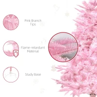 HOMCOM 4FT Artificial Christmas Tree Holiday Xmas Tree Decoration with Automatic Open for Home Party, Pink(m-7)