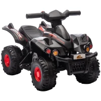 Qaba 6V Kids ATV Quad w/ Music, Forward, for 2-6 Years, Black(m-11)