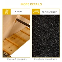 PawHut Wooden Rabbit Hutch Metal Frame Small Animal Habitat with No Leak Tray, Asphalt Openable Roof,Ramp and Lockable Door for Rabbits, Chickens, Ducks, Outdoor Light Yellow(m-8)