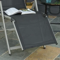 Outsunny Foldable Lounge Chair with 10-Positions Adjustable Backrest & Footrest for Deck, Backyard, Beach, Porch, Black(m-10)