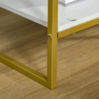 HOMCOM Nightstand Set of 2, Modern Bedside Table with Drawer and Shelf, Bedside Cabinets for Bedroom, White(m-7)