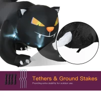 HOMCOM 4Ft Tall Halloween Inflatable Black Cat Airblown Outdoor Yard Decoration Holiday Garden Decor(m-7)