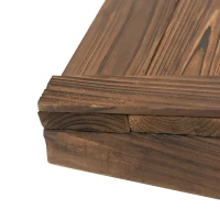 Outsunny 3.3ft Wooden Garden Bridge Arc Footbridge with Half-Wheel Style Railings & Solid Fir Construction, Stained Wood(m-7)