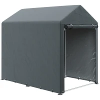 Outsunny 4 x 6ft Outdoor Storage Shed Tent, Portable Shed with Roll-up Door for Motorcycle, Bike, Garden Tools(m-11)
