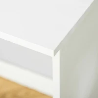 HOMCOM Modern Computer Desk, Home Office Desk for Study, Writing Workstation with Storage Drawer and Cabinet for Living Room, White(m-9)