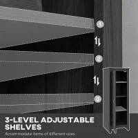 HOMCOM 48" Farmhouse Kitchen Pantry Storage Cabinet with Barn Door, Kitchen Pantry Cabinet with Adjustable Shelves, Black(m-5)