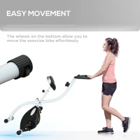 Soozier Foldable & Quiet Exercise Bike with 8-Level Magnetic Resistance, Pulse Sensor, Wheels and LCD Monitor, Black(m-7)