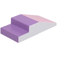 Soozier 2-Piece Climb and Crawl Activity Soft Play Set, for Toddler Preschooler Babies Indoor, Purple(m-2)