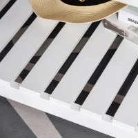 HOMCOM Farmhouse Coffee Table with Slatted Bottom Shelf, Center Table with X Bar Frame for Living Room, White, Natural(m-10)