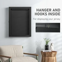 HOMCOM 24" x 32" Hockey Jersey Frame, Jersey Shadow Box for Basketball Football Baseball, Black(m-5)