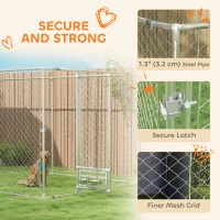 PawHut Galvanized Chain Link Large Outdoor Dog Kennel with Waterproof & UV-Resistant Cover, for M&L Dogs, 19.7' x 7.5' x 7.5'(m-5)