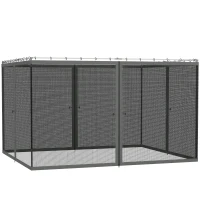 Outsunny Replacement Mosquito Netting for Gazebo 10' x 12' Black Screen Walls for Canopy with Zippers, Dark Grey(m-10)
