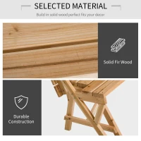 Outsunny Patio Wooden Folding Picnic Table with Benches, Outdoor 2 in 1 Convertible Patio & Garden Bench, Foldable Picnic Table with Umbrella Hole, Nature(m-5)