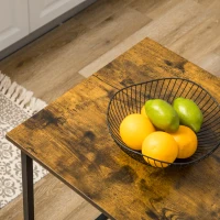 HOMCOM Counter Height Table with Drop Leaf, Extendable Bar Table with Adjustable Storage Shelf, Rustic Brown(m-9)