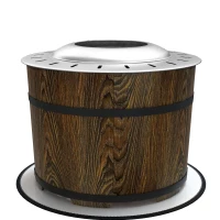 Outsunny Smokeless Fire Pit, Portable Camping Bonfire Stove with Mat for Backyard, Patio, Picnic, Magnesium Oxide, Brown(m-1)