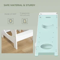 HOMCOM Kids Kitchen Stool with Adjustable Height, Counter Step Stool for Toddlers for Kids, White(m-5)