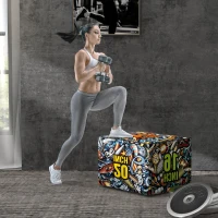 Soozier Soft Plyo Box,  3-in-1 Plyometric Box,  Non-Slip Jump Box for Conditioning and Strength Training, 24" x 20" x 16"(m-8)