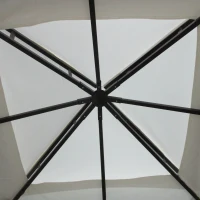 Outsunny 10' x 10' Patio Gazebo, Double Roof Outdoor Gazebo with Privacy Curtains, Mesh Netting, Aluminum Frame Outdoor Canopy Shelter, Cream White(m-9)
