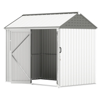 Outsunny 8' x 6' Metal Garden Storage Shed, Extra Large Outdoor Tool Storage House w/ Doors, Window and Air Vents, White