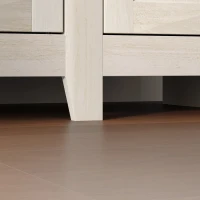 HOMCOM Rustic Sideboard, Buffet Cabinet with Adjustable Shelves for Living Room, Dining Room, Entryway, White Wood Grain(m-10)