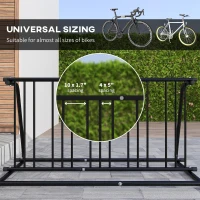 DURHAND All-Steel Bike Rack, 61" Bike Stand, 6-Bike Capacity, Dual-Side, for Garages Streets Yards Schools(m-5)