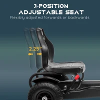 Aosom Kids Pedal Go Kart, Outdoor Ride on Toys with Adjustable Seat, Sharp Handling, Handbrake, 4 Non-Slip Rubber Wheels for Boys & Girls Aged 5-12 Years Old, Black(m-4)