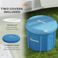 Outsunny Cold Plunge Tub, Portable Ice Bath Cold Water Therapy Tub with Thermo Lid, for Athletes Recovery, Dark Blue(m-4)