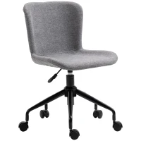 Vinsetto Home Office Chair, Swivel Task Chair with Adjustable Height and Armless Design for Small Space, Living Room, Bedroom, gray(m-11)