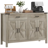 HOMCOM Sideboard Buffet Cabinet, Farmhouse Kitchen Storage Cabinet w/ 2 Drawers and Shelves for Living Room, Entryway(m-11)