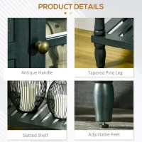 HOMCOM Vintage Console Table with 2 Drawers and Cabinets, Retro Sofa Table for Entryway, Living Room and Hallway, Vintage Blue(m-7)