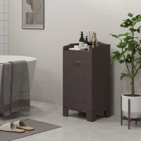 HOMCOM Tilt-out Laundry Storage Cabinet with Tabletop and Compartment Hamper, Coffee(m-10)