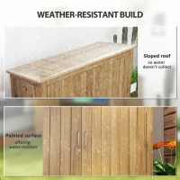 Outsunny Wooden Garden Shed, Compact Outdoor Storage Cabinet with 2 Shelves and 2 Doors for Patio, Deck, Lawn, 43" x 20" x 34"(m-6)