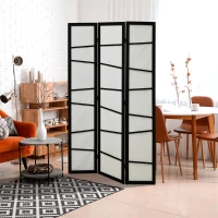 HOMCOM 5.6ft Folding Room Divider, 3 Panel Wall Partition with Wood Frame for Bedroom, Home Office, White(m-1)