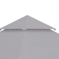Outsunny 10' x 10' Gazebo Replacement Canopy Cover, 2 Tier Gazebo Roof Replacement TOP ONLY, Light Grey(m-9)