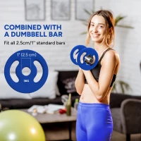 Soozier 2 x 6.6lbs Standard Weight Plates with Easy-Grip Handles, 1" Holes, for Home, Gym, Weight Lifting and Strength Training(m-5)