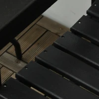 Outsunny 2 Piece All-Weather Patio Chairs, HDPE Patio Dining Chair Set, Heavy Duty Wood-Like Outdoor Furniture, Black(m-8)