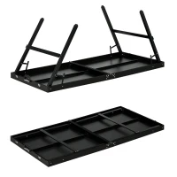 Soozier Mini Folding Table Tennis Table with Aluminium Frame, Portable Outdoor Ping Pong Table with Net for Indoor Outdoor Garden Camping, Black(m-9)