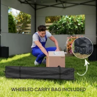 Outsunny 10' x 10' Pop Up Canopy Tent with Sidewalls, Instant Sun Shelter, Height Adjustable, with Wheeled Bag and Sand Bags(m-9)