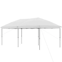 Outsunny 10' x 19' Pop Up Canopy with Easy Up Steel Frame, 3-Level Adjustable Height and Carrying Bag, Sun Shade Event Party Tent for Patio, Backyard, Garden, Off-White(m-11)