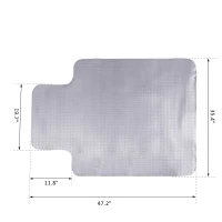 HOMCOM 35x47Inch Floor Lipped Office Chair Mat Protective Carpets Floor Cover for Low Pile Carpet Frosted(m-3)