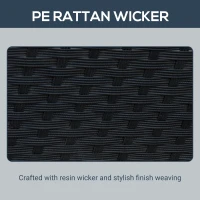 Outsunny 5 Pieces Wicker Patio Dining Set Outdoor Furniture Set with Removable Cushions, Glass Top Dining Table, PE Rattan Conversation Set for Garden Poolside Backyard, Cream(m-7)