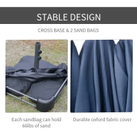 Outsunny Double-Sided Patio Umbrella, Rust-Resistant Steel, Poolside Shade, Dark Blue(m-7)