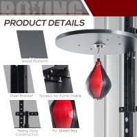Soozier Speed Bag Platform Speedball Frame Wall Mounted Boxing MMA Workout Punching Bag(m-6)