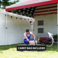 Outsunny 10' x 10' Pop Up Canopy Tent w/ Sidewall, Height Adjustable Instant Sun Shelter w/ Storage Pockets, American Flag Print(m-9)