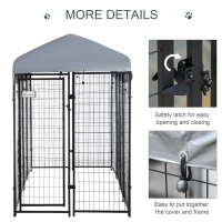 PawHut Outdoor Dog Kennel with Waterproof UV-Resistant Cover, 8 x 4 x 6 ft(m-7)