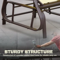 Outsunny Outdoor Glider Chair, Gliders for Outside Patio with Steel Frame and Mesh Fabric for Backyard, Garden, and Porch, Beige(m-7)