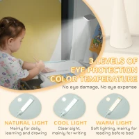 Qaba Kids Desk and Chair Set Height Adjustable Student Writing Desk Children School Study Table with Tilt Desktop, Grey(m-9)