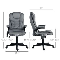 Vinsetto 6 Point Executive Office Chair with Heat, Velvet High Back Vibrating Massage Office Chair, Dark Gray(m-3)