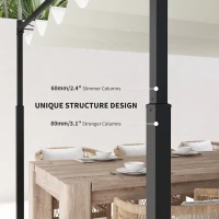 Outsunny 10' x 10' Retractable Pergola Canopy with Magnetic Fixture, UPF30+ Outdoor Pergola, Cream White(m-5)