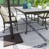 Outsunny Patio Umbrella Base, 32 lbs Concrete Heavy Duty Umbrella Base, Outdoor Umbrella Stand Patio Umbrella Holder for 1.5"/1.9" Umbrella Poles for Outdoor, Lawn, Poolside, Brown(m-9)